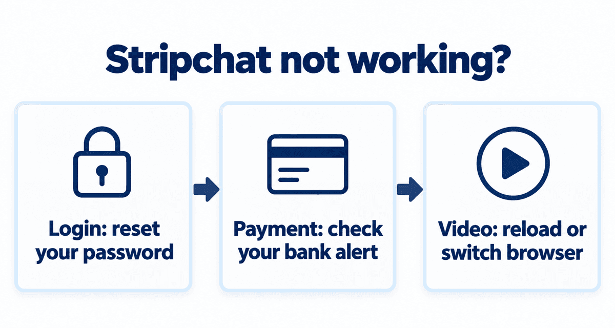 Stripchat not working: fixes for login, payments and video