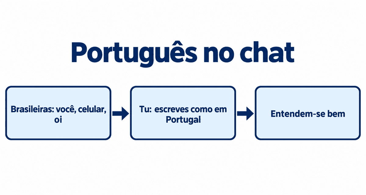 Português no chat: as brasileiras escrevem você e celular, tu escreves como em Portugal e entendem-se bem
