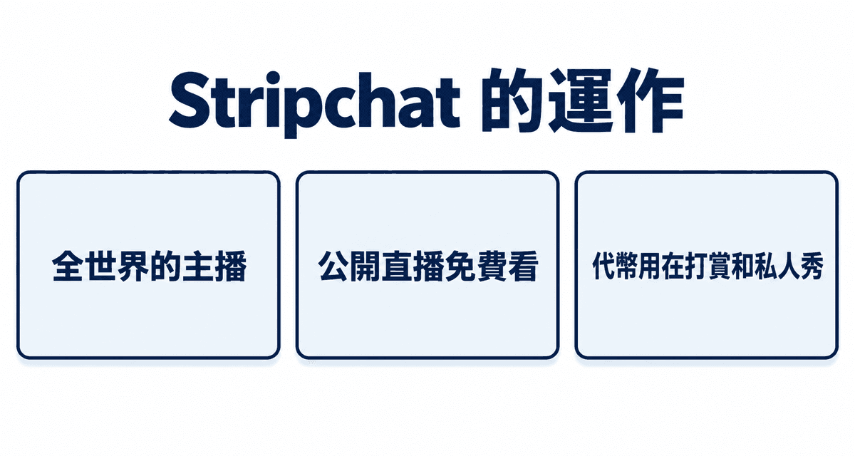 Stripchat 的運作：全世界的主播、公開直播免費看、代幣用在打賞和私人秀