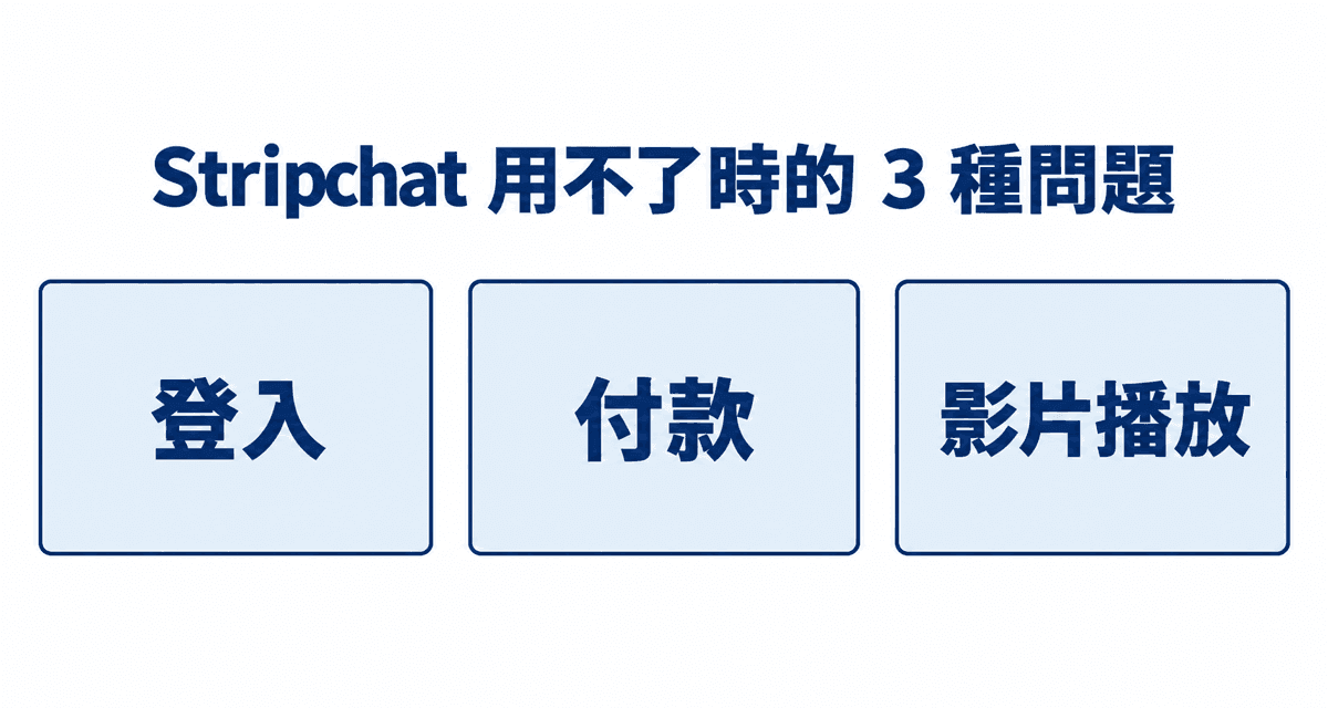 Stripchat 用不了時的 3 種問題：登入、付款、影片播放