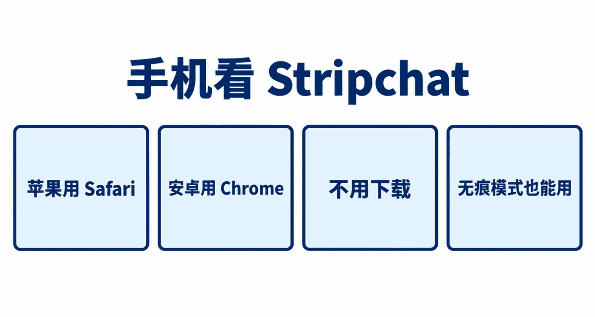 手机看 Stripchat:苹果用 Safari、安卓用 Chrome、不用下载、无痕模式也能用