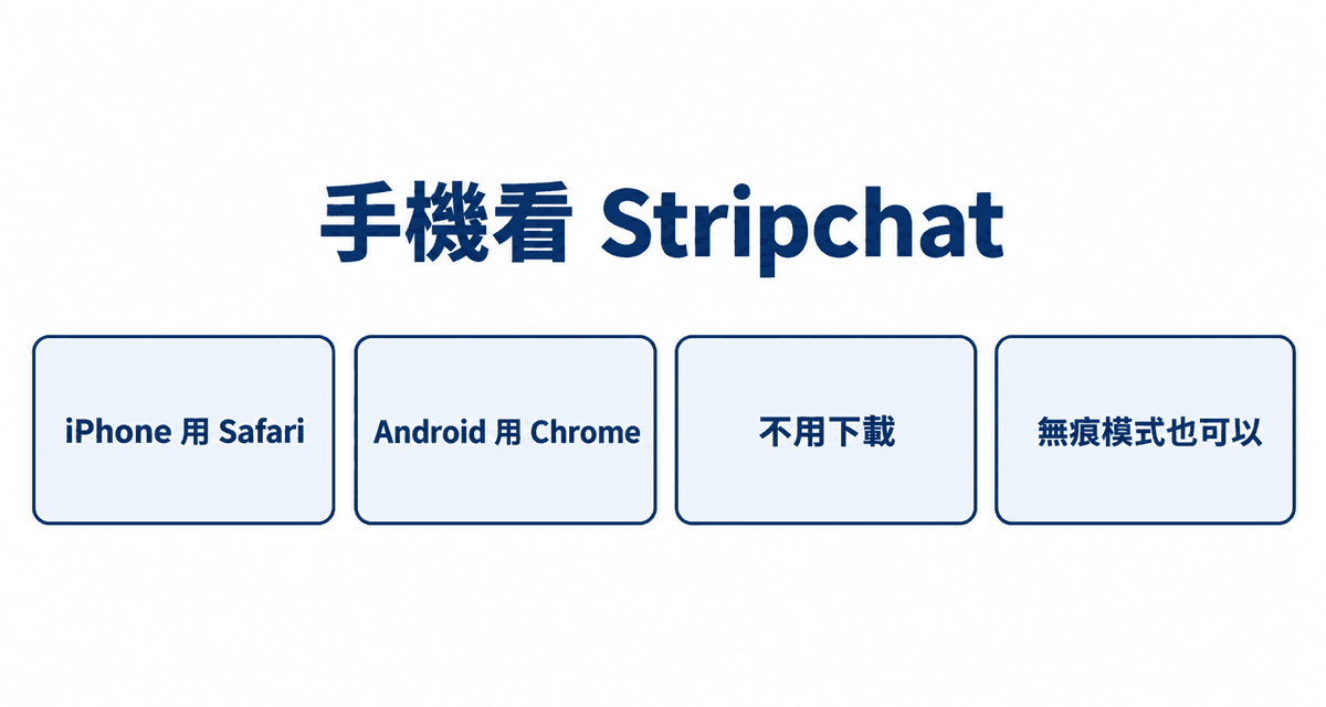 手機看 Stripchat:iPhone 用 Safari、Android 用 Chrome、不用下載、無痕模式也可以