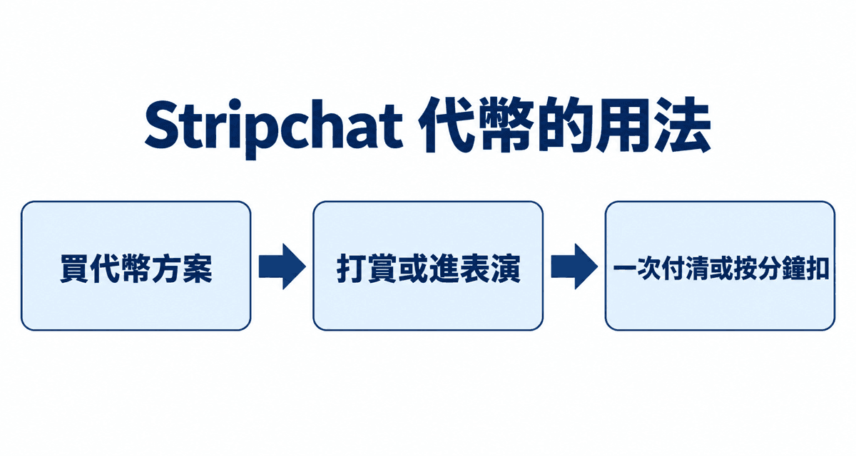 Stripchat 代幣的用法:買代幣方案→打賞或進表演→一次付清或按分鐘扣